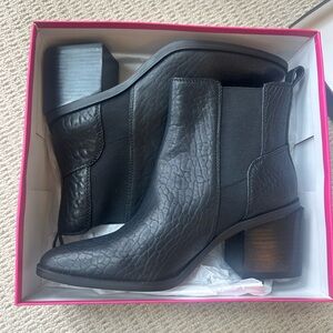 Vince Camuto Textured Black Ankle Booties